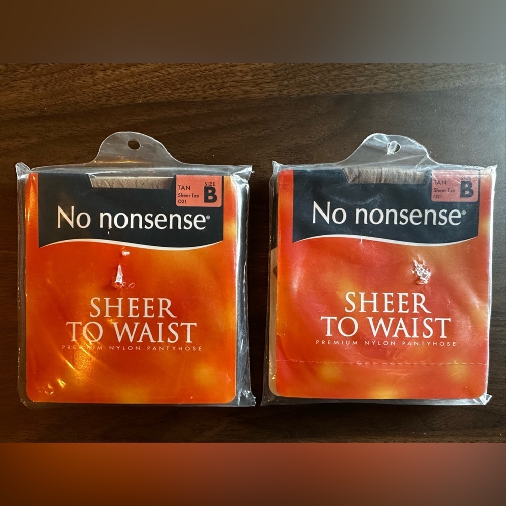 No Nonsense Sheer to Waist Pantyhose Size B Tan Sheer Toe 2 Pair